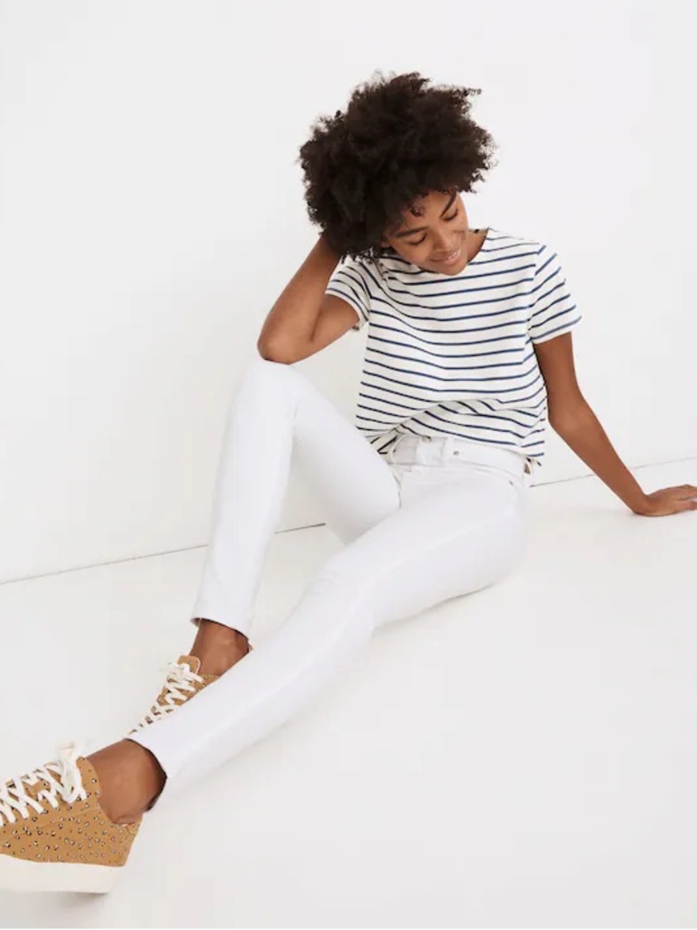 Madewell 10’’ White High-Rise Skinny Jeans - Clean White Denim